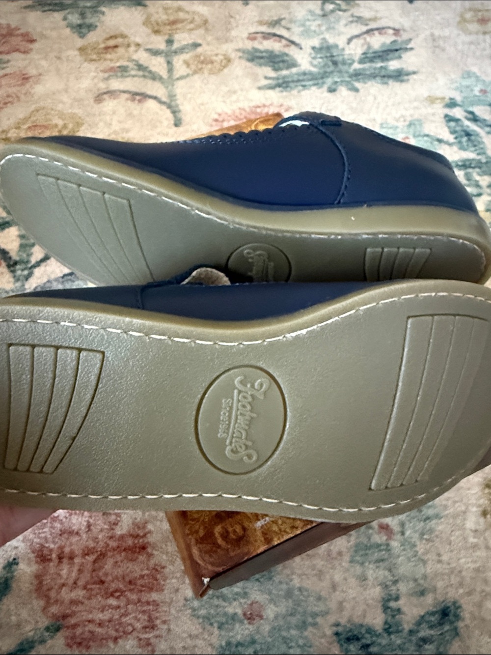 Little Girls FootMates Navy Blue Girls Mary Jane Shoes - Picture 4 of 4